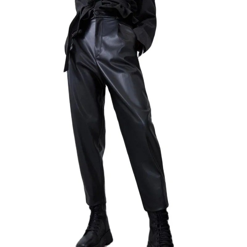 Pantalon En Cuir Vintage Femme