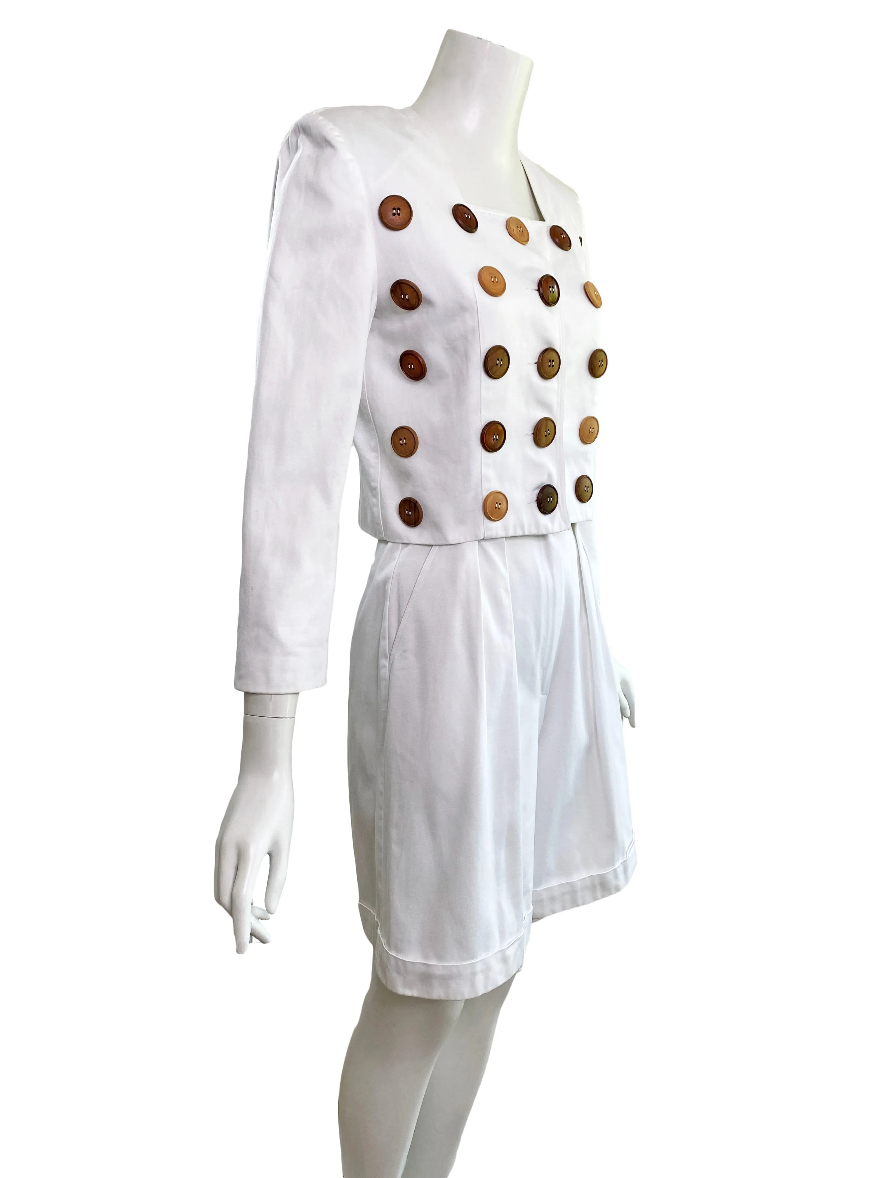 Patrick Kelly Spring 1989 Button Decorated Shorts Suit