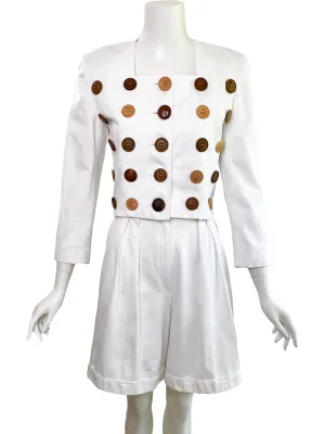 Patrick Kelly Spring 1989 Button Decorated Shorts Suit