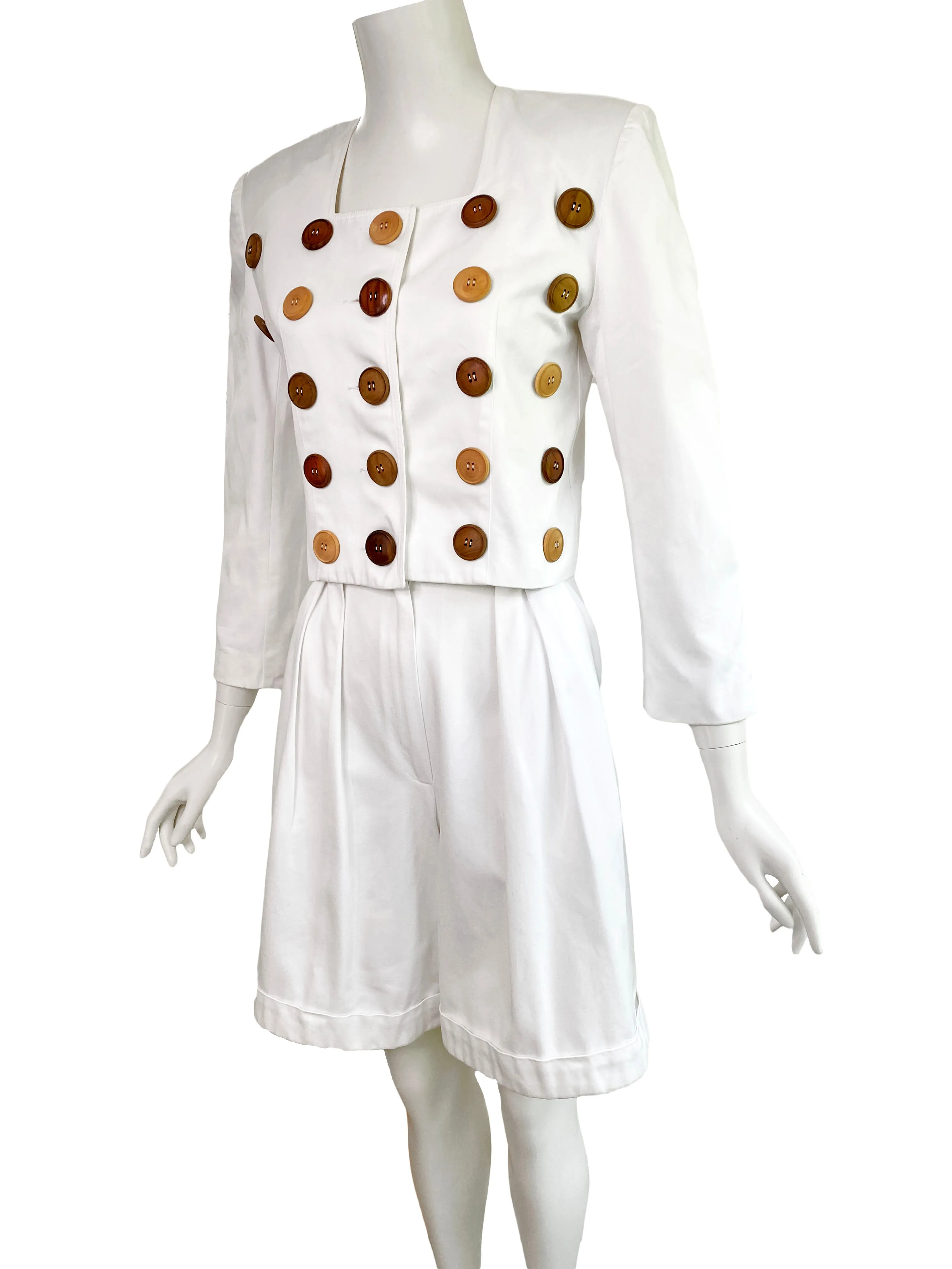 Patrick Kelly Spring 1989 Button Decorated Shorts Suit