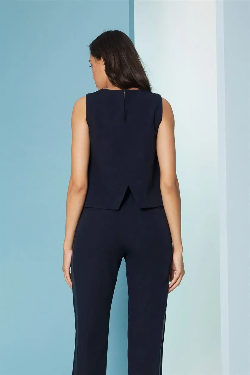 Perona   I   Womenshirts & Tops-Tops-Adena-Pwa-Fv21-517 Top-Navy  AS7743