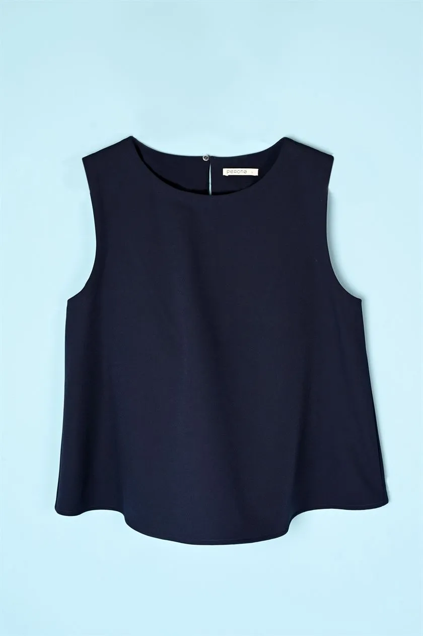 Perona   I   Womenshirts & Tops-Tops-Adena-Pwa-Fv21-517 Top-Navy  AS7743