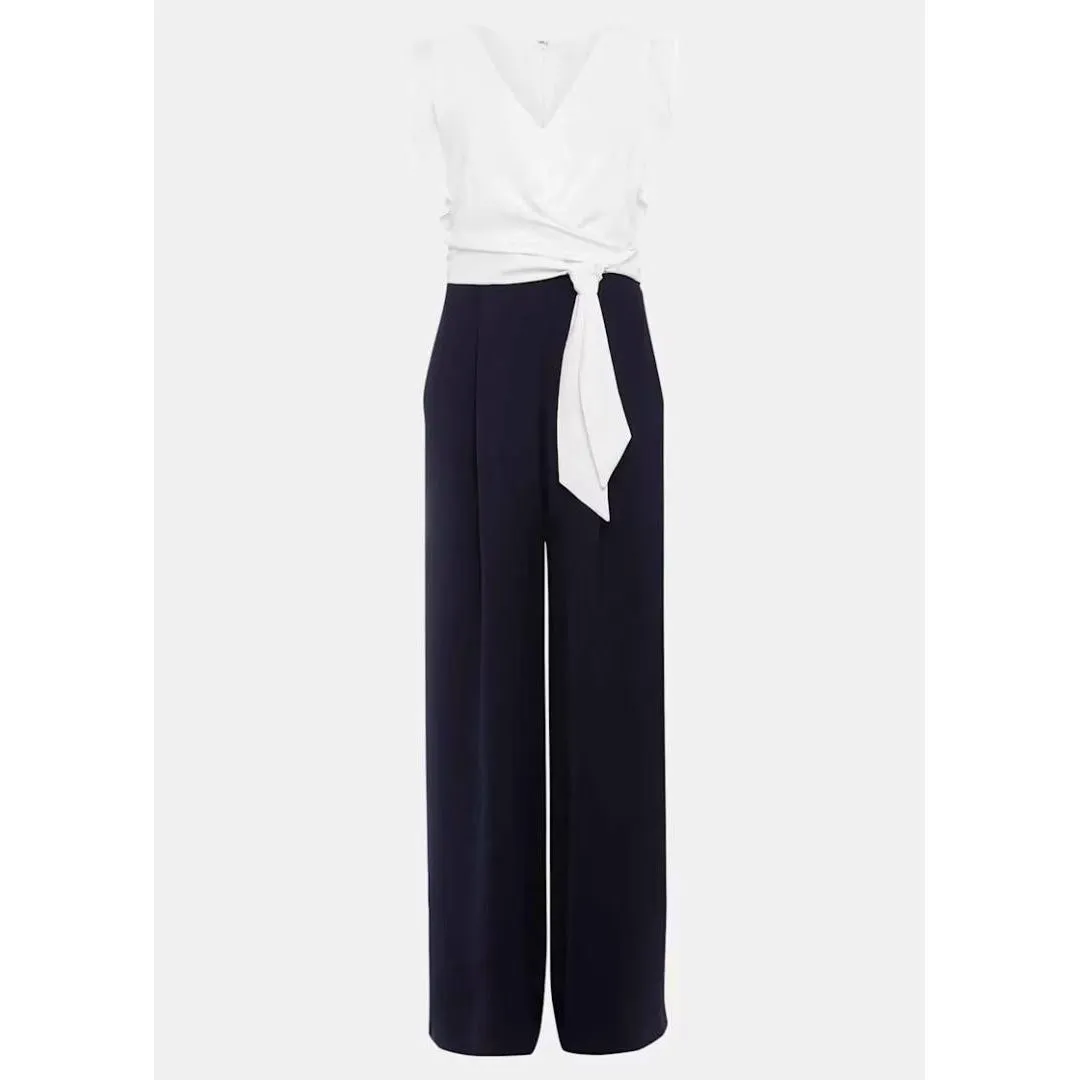 Phase Eight Ayla Ruffle Wrap Jumpsuit - Navy/Ivory