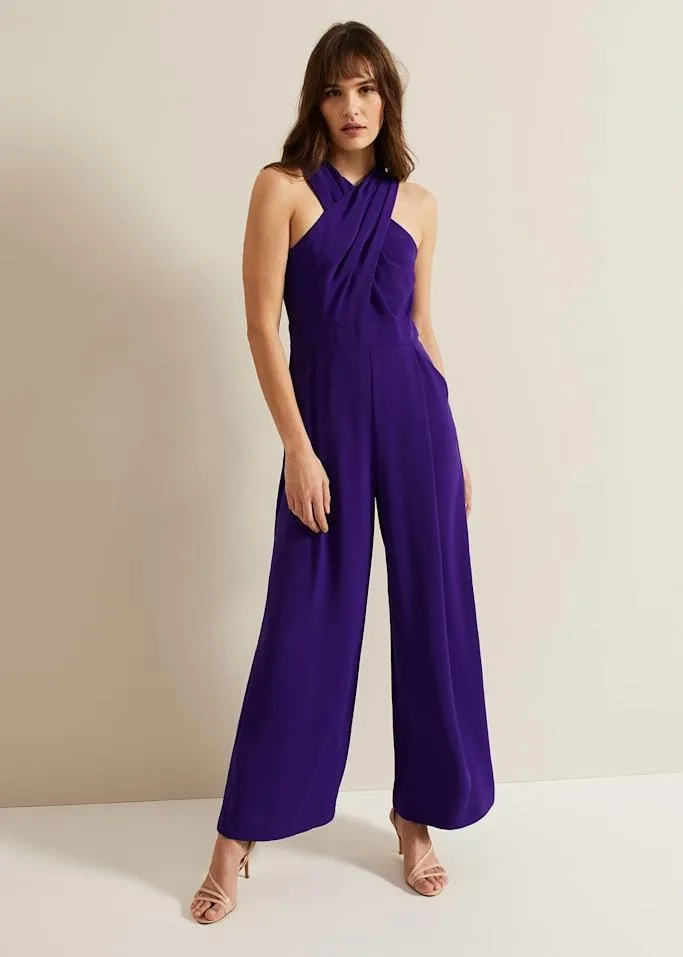 Phase Eight Giorgia Cross Neck Jumpsuit - Violet