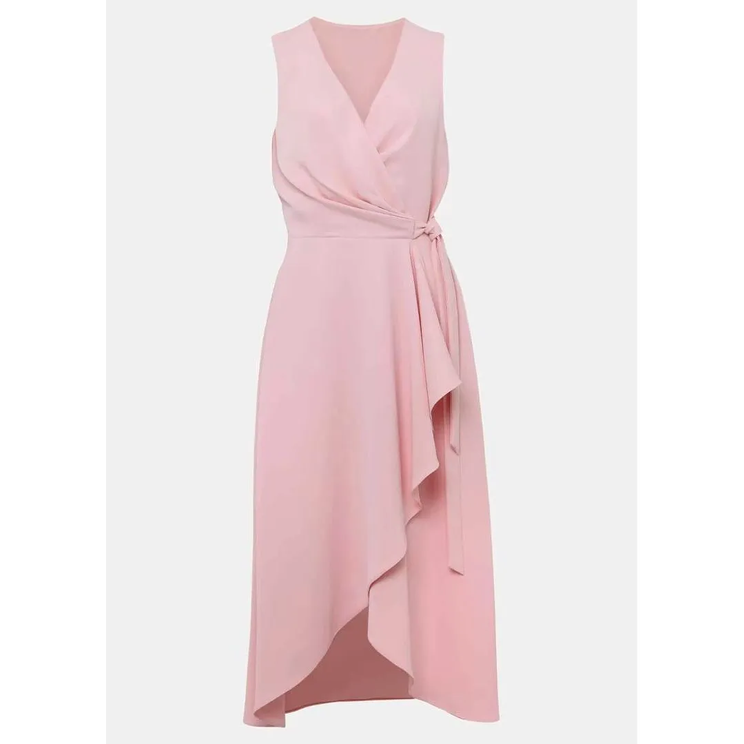 Phase Eight Julissa Sleeveless Ruffle Wrap Midi Dress - Soft Pink