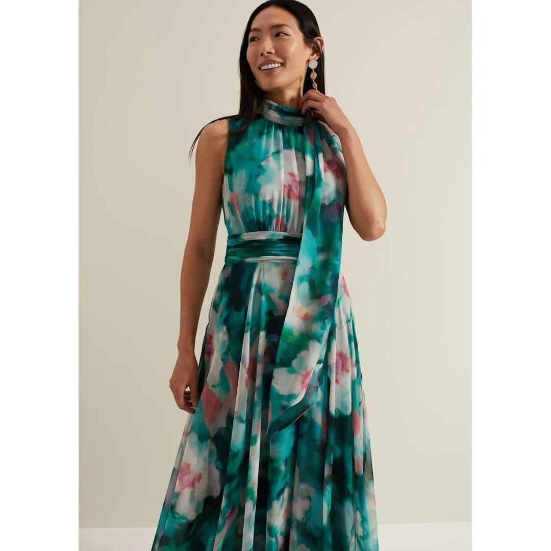Phase Eight Lucinda Chiffon Print Maxi Dress - Multi Coloured