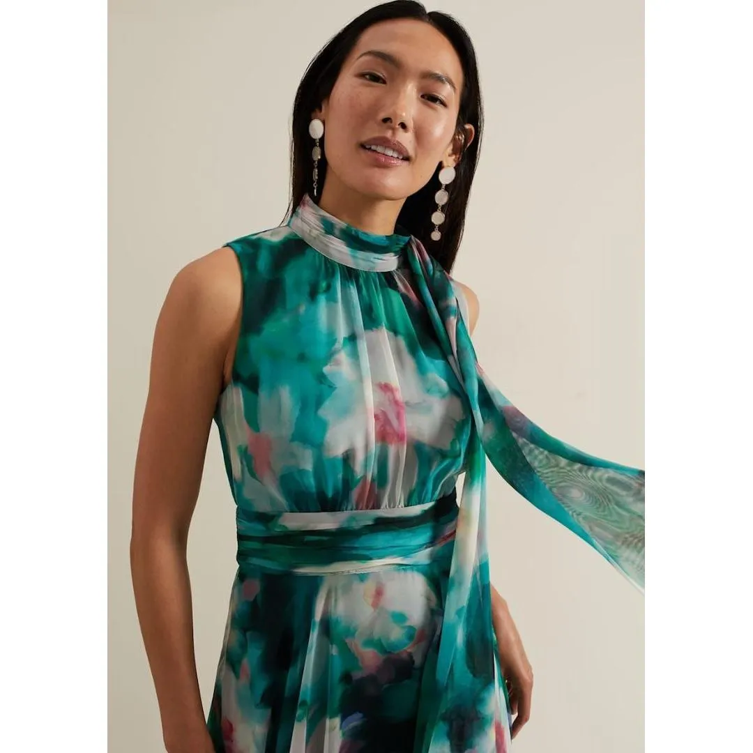 Phase Eight Lucinda Chiffon Print Maxi Dress - Multi Coloured