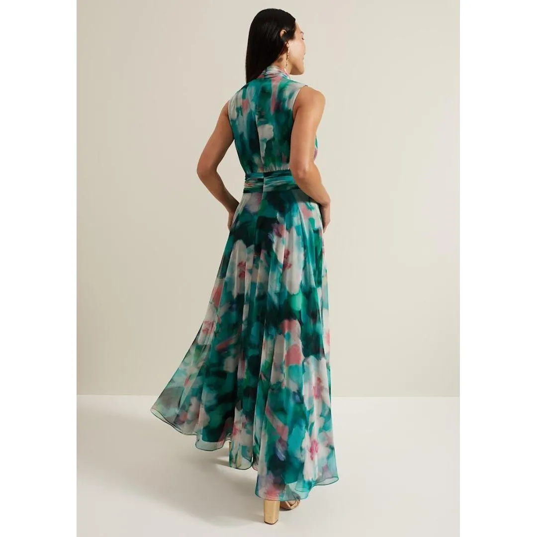 Phase Eight Lucinda Chiffon Print Maxi Dress - Multi Coloured