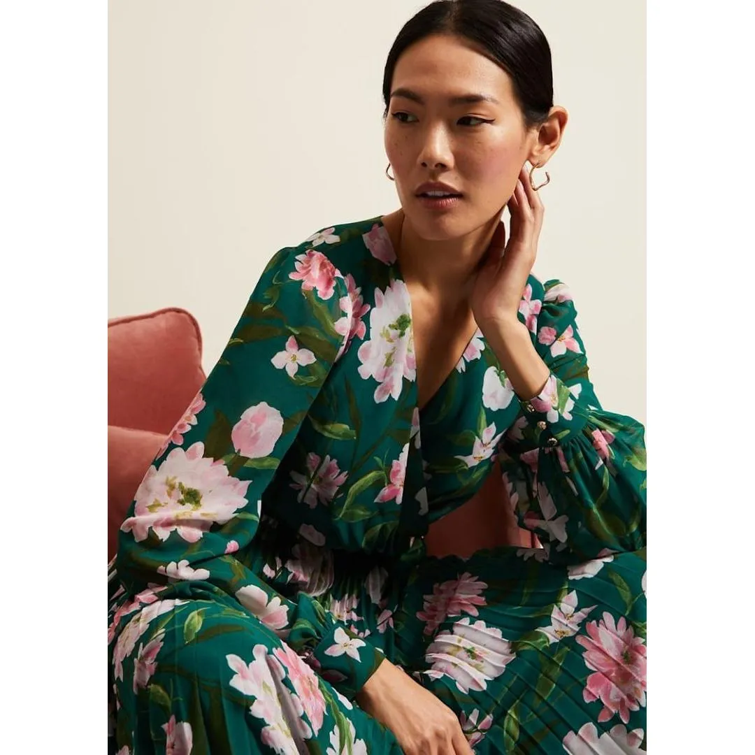 Phase Eight Rosa Floral Pleat Maxi Dress - Multi