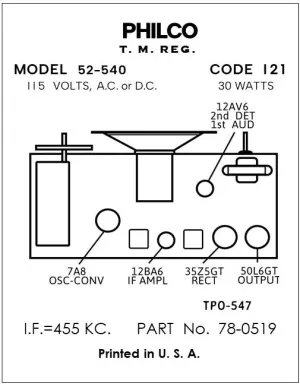 PHILCO-52-540-121