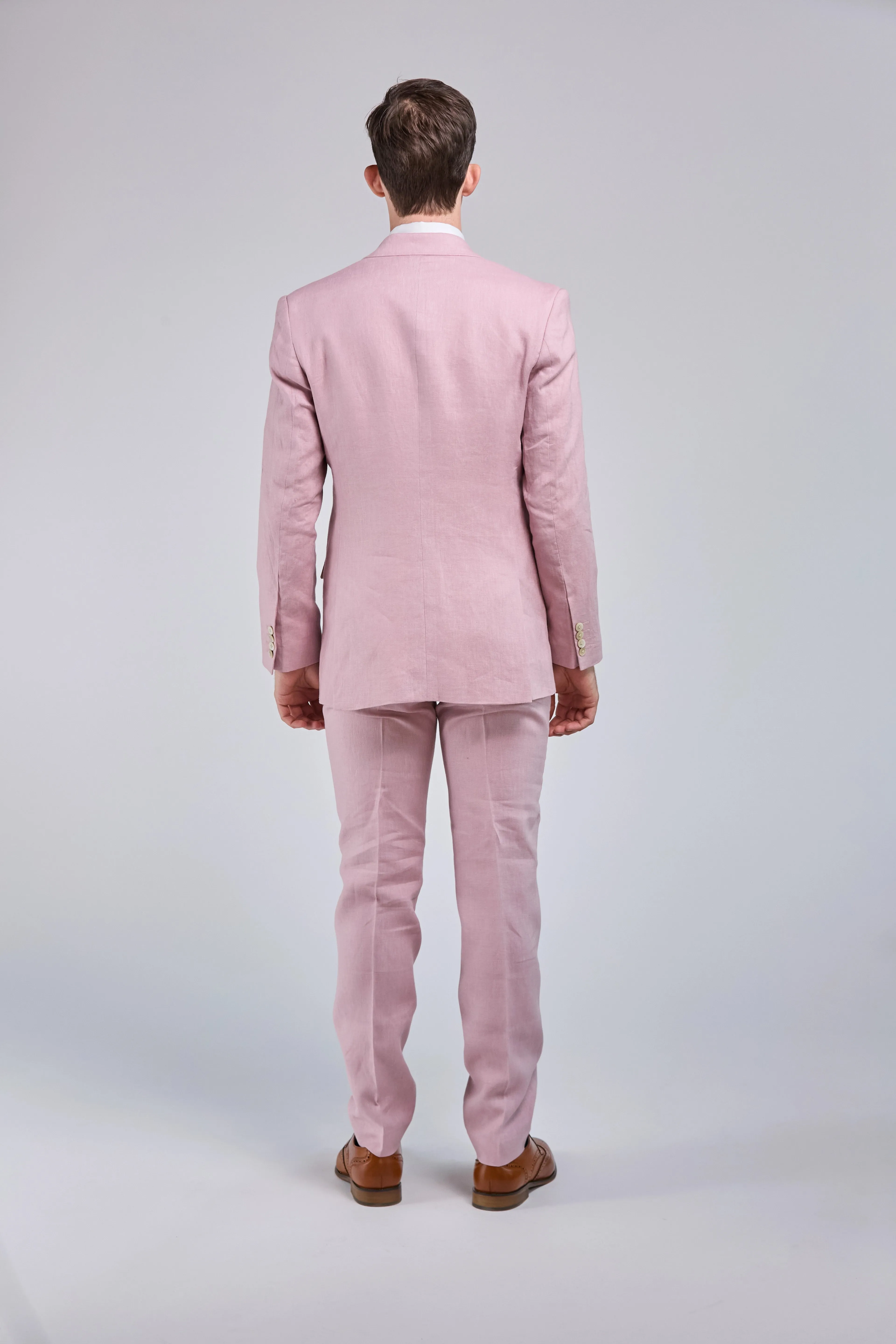 Pink Linen 3 Piece Suit