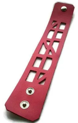 pink Reclaimed Leather wrist Band. The Self Empowering cuff Bracelet. Reurposed