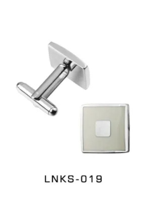 Pink Square Bezel Cufflinks