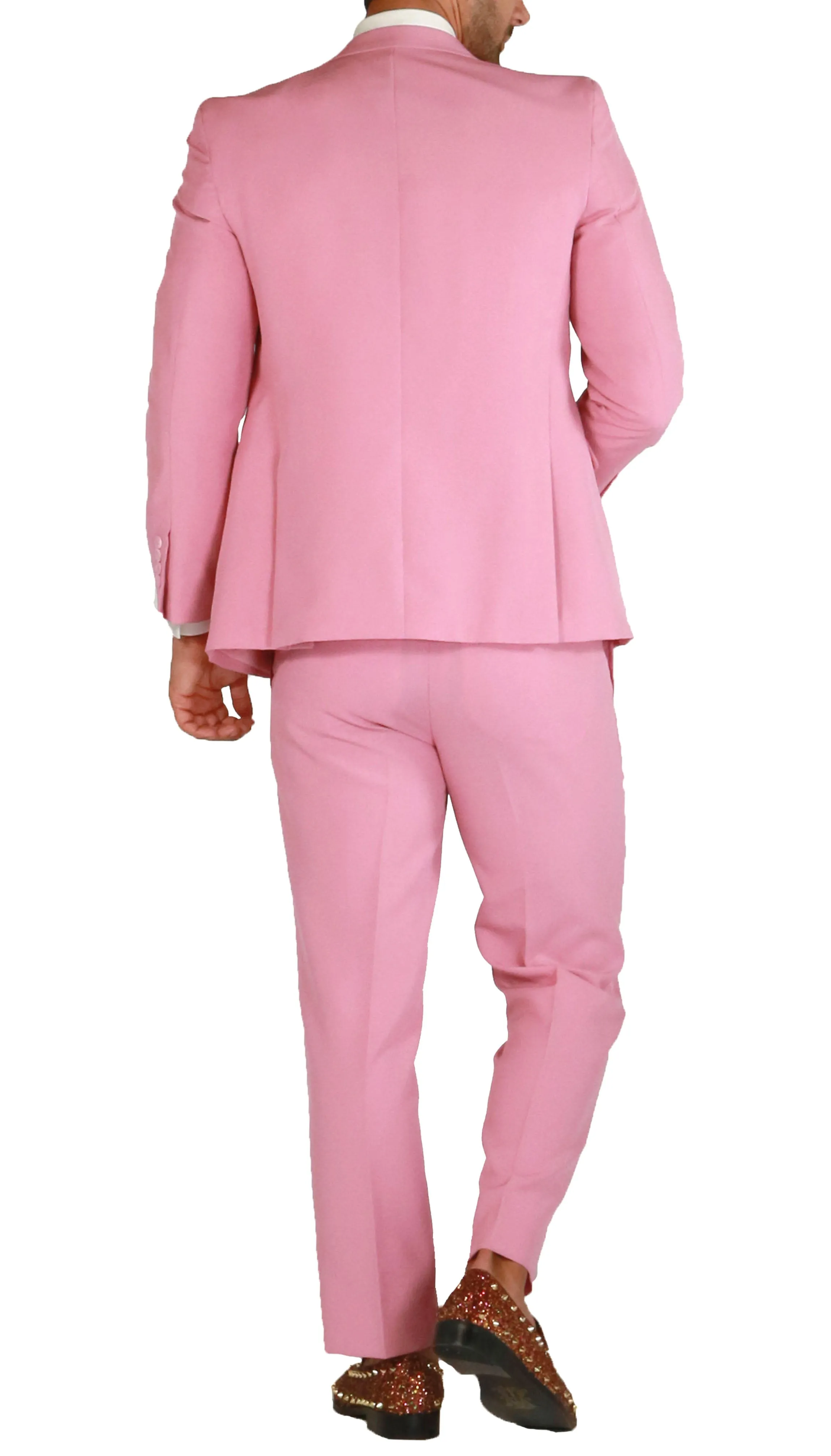PL1969 Mens Pink Slim Fit 2pc Suit