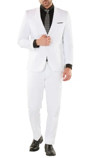 PL1969 Mens White Slim Fit 2pc Suit