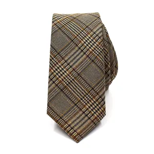 Plaid Checkmate Tan Tie