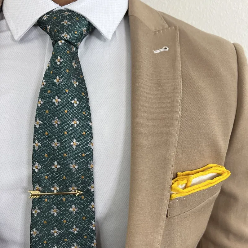 Polka Dot Jacquard Green Tie Set