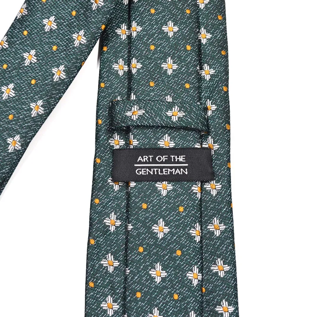 Polka Dot Jacquard Green Tie Set