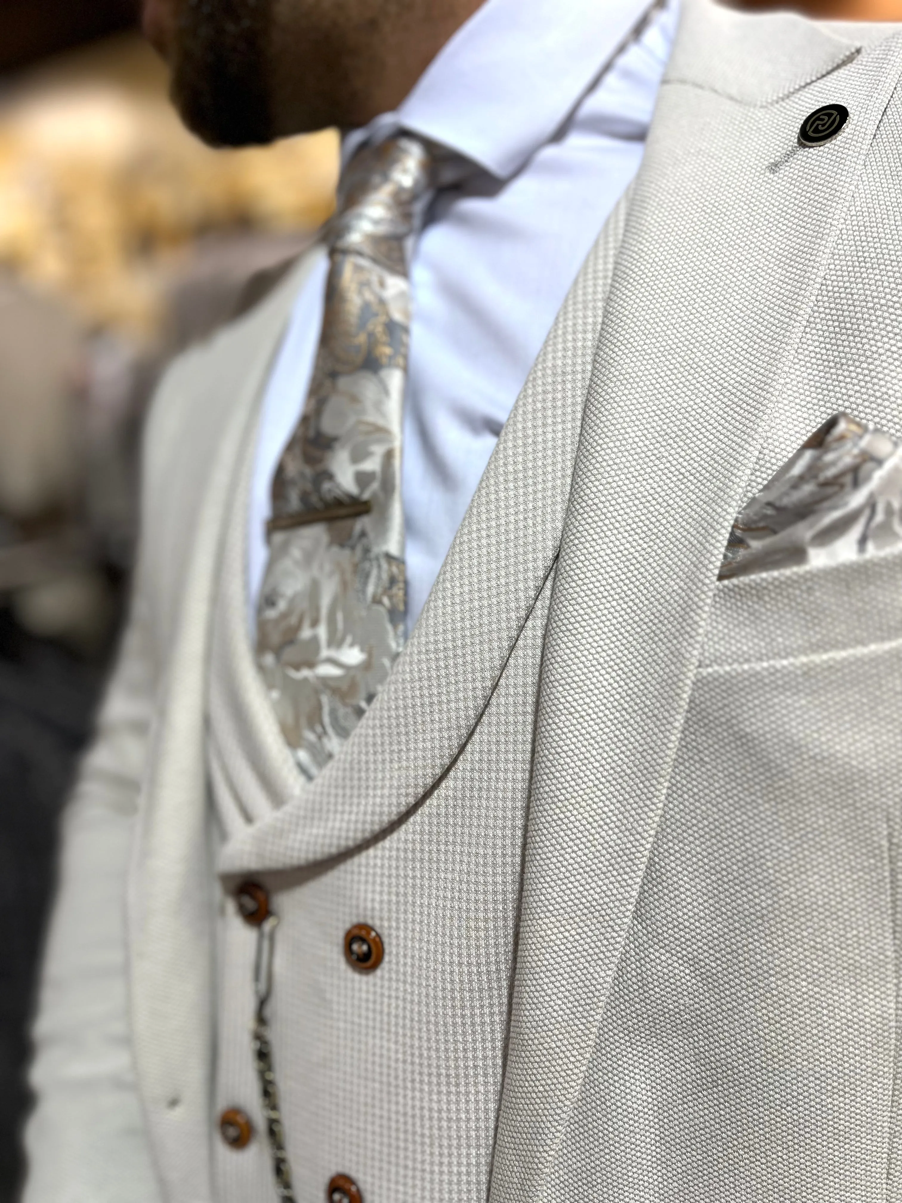 Prayto - Cream 3 Piece Suit