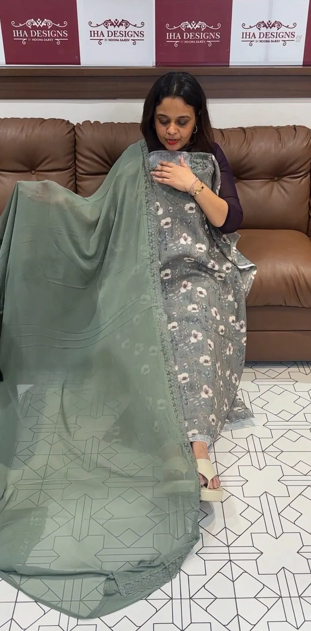 PRINTED LINEN UNSTITCHED SALWAR SUITS - IHA 14531