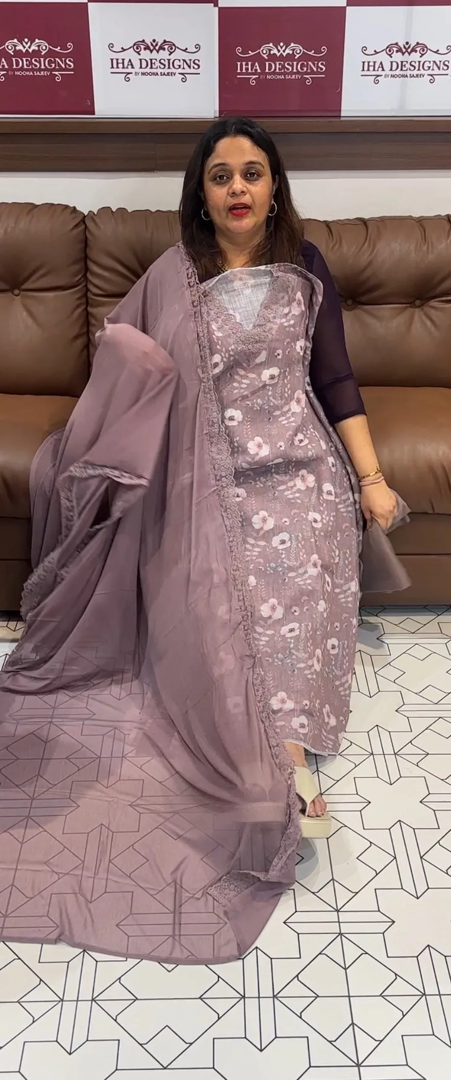 PRINTED LINEN UNSTITCHED SALWAR SUITS - IHA 14531