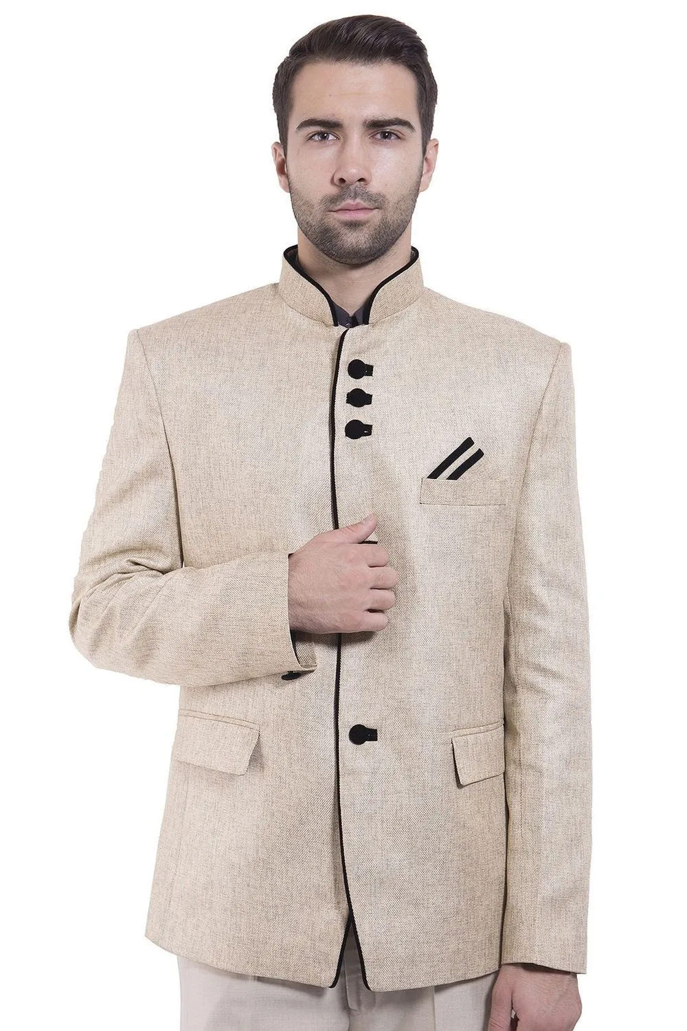 Rayon Beige Bandhgala