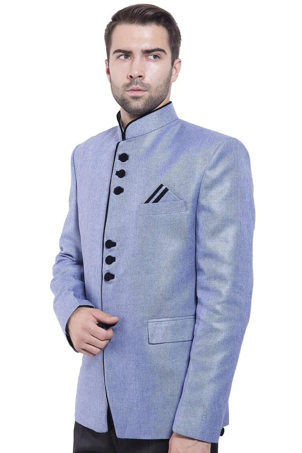 Rayon Blue Bandhgala