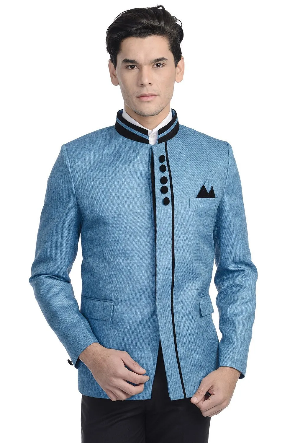 Rayon Blue Bandhgala