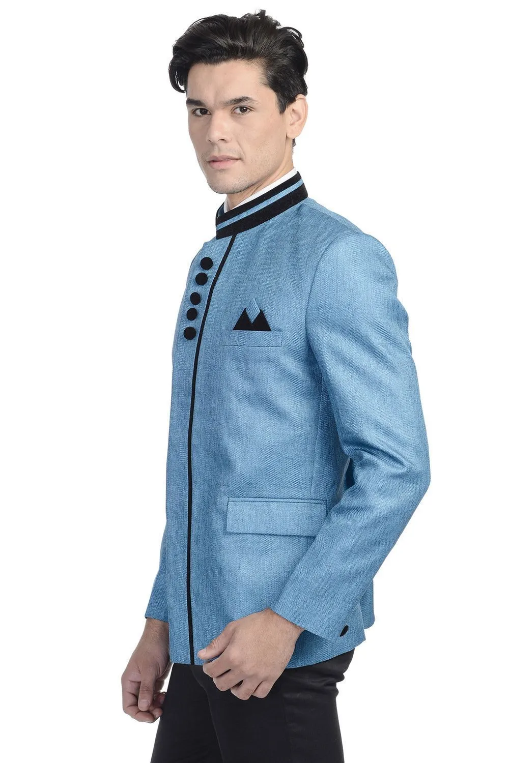 Rayon Blue Bandhgala