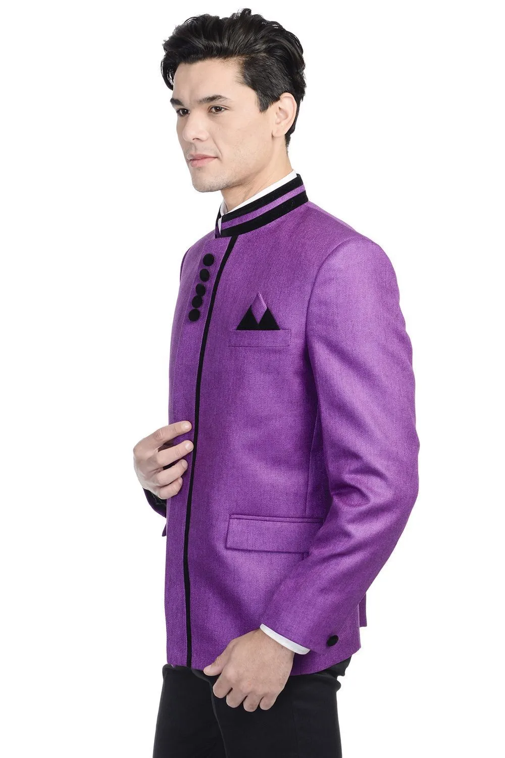 Rayon Purple Bandhgala