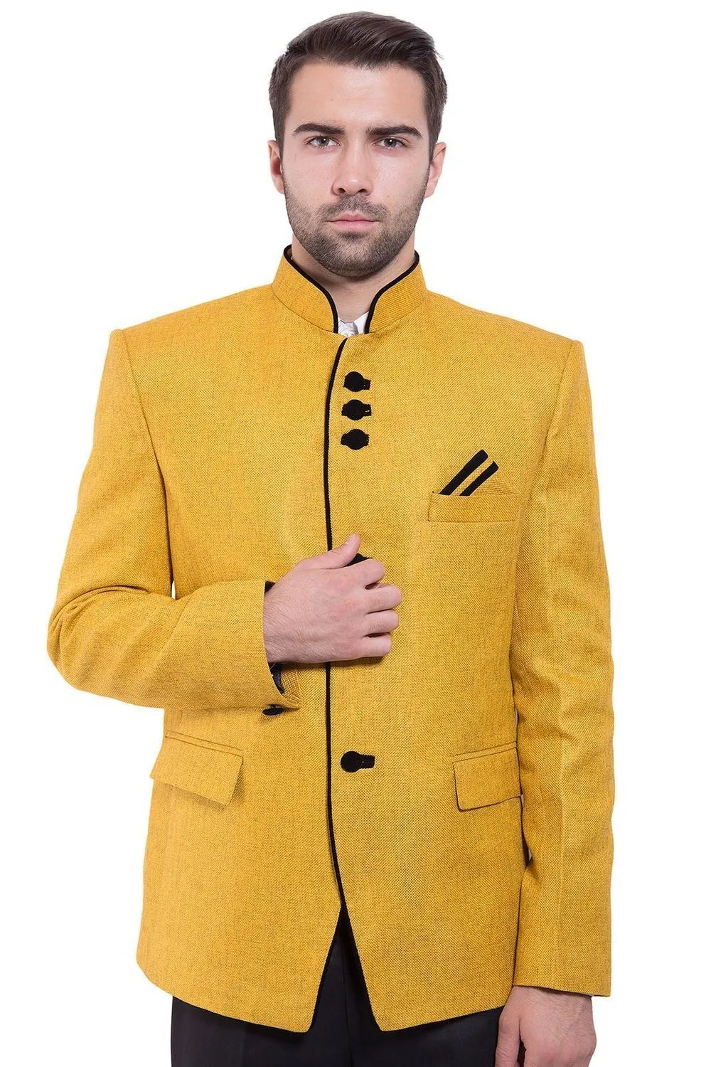 Rayon Yellow Bandhgala