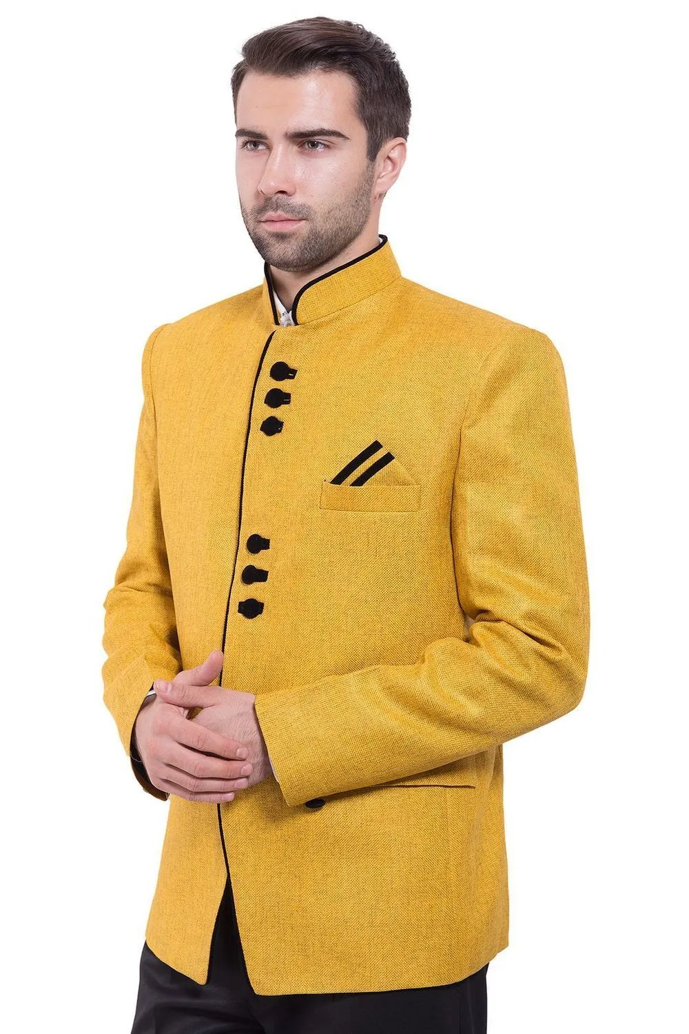 Rayon Yellow Bandhgala