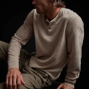 Recycled Cashmere Henley - Stone