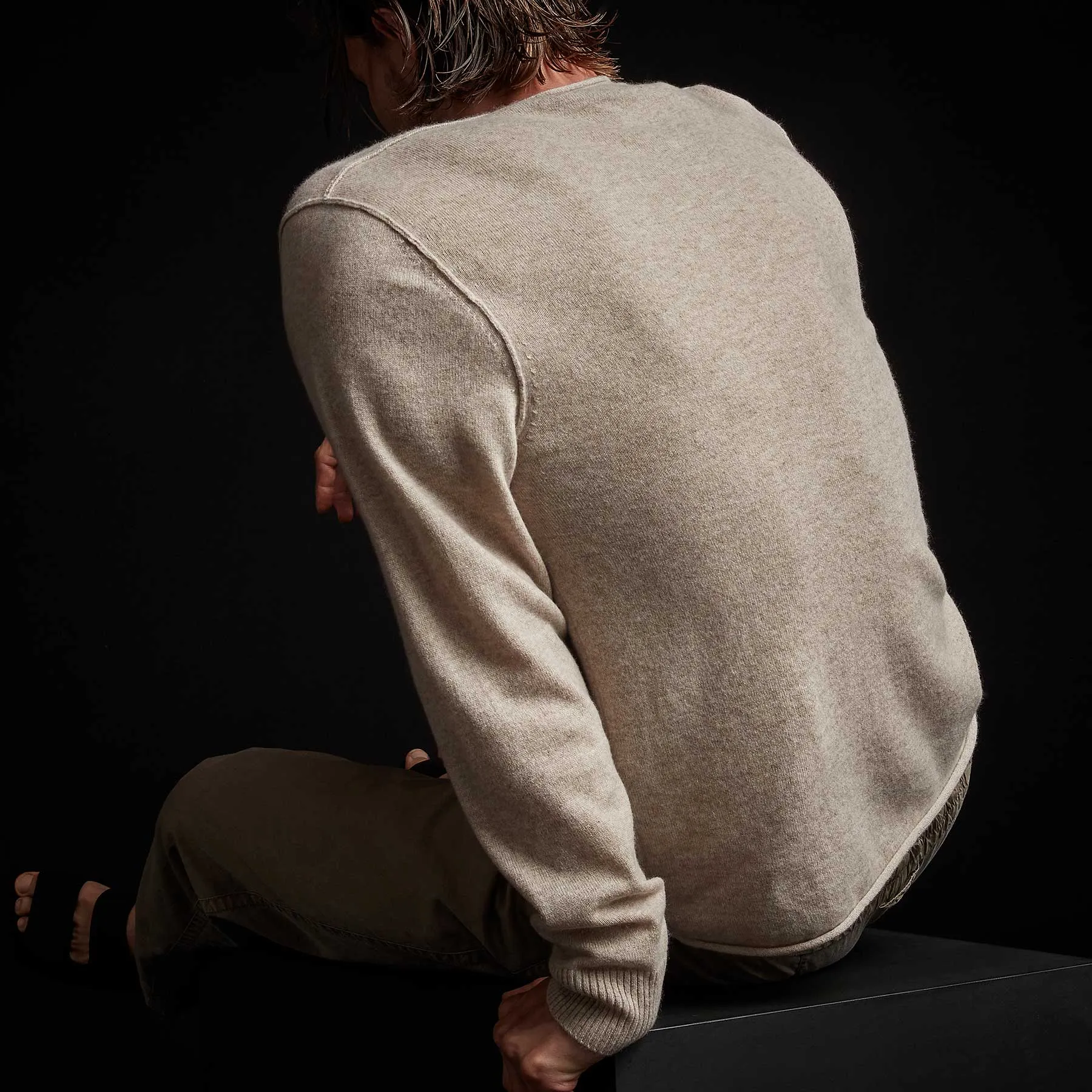 Recycled Cashmere Henley - Stone