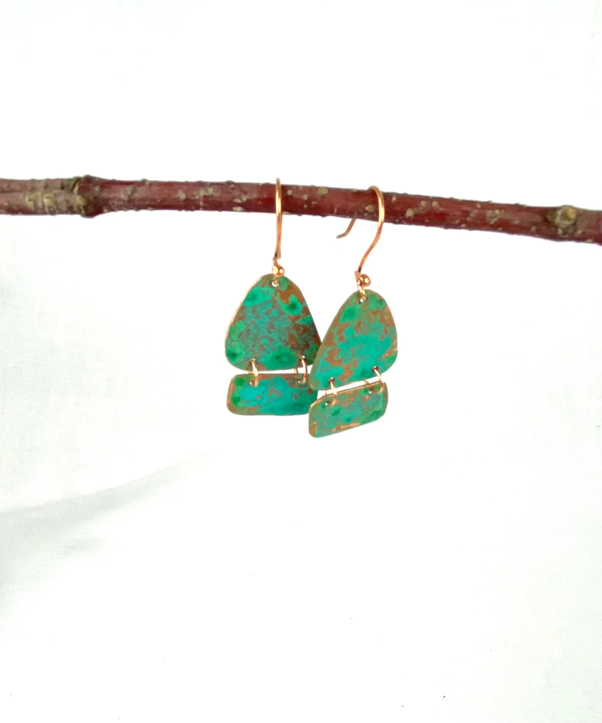 Recycled copper earrings
