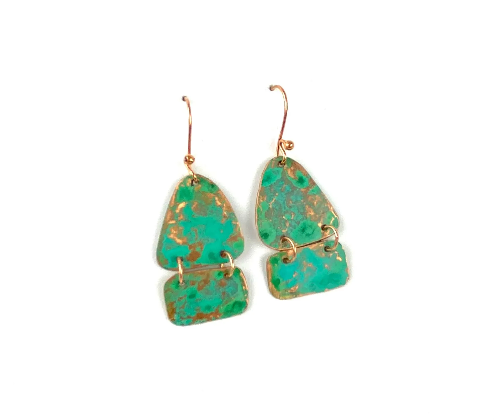 Recycled copper earrings