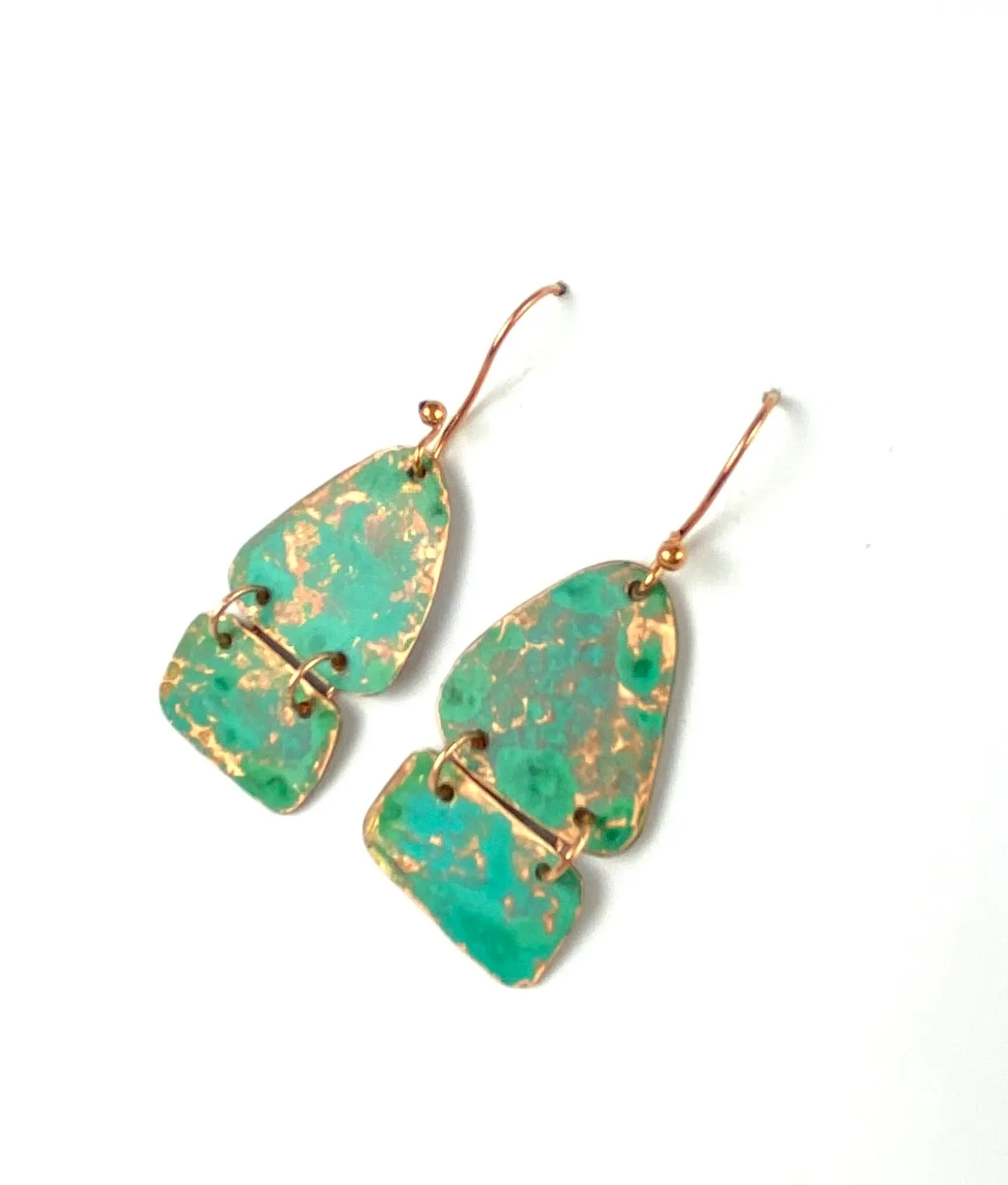 Recycled copper earrings