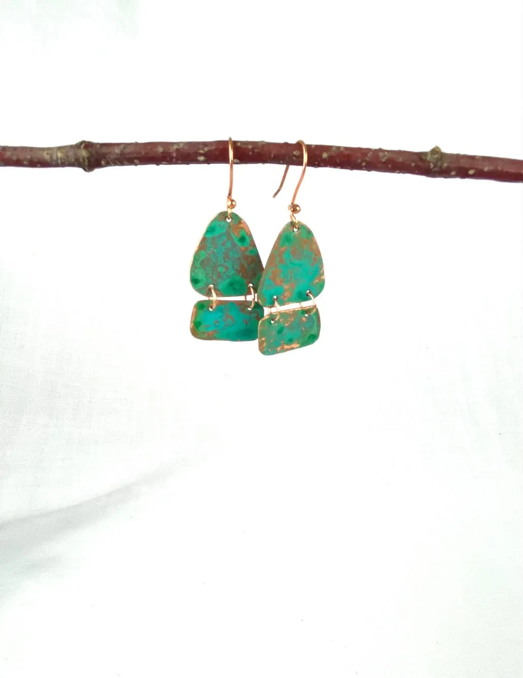 Recycled copper earrings