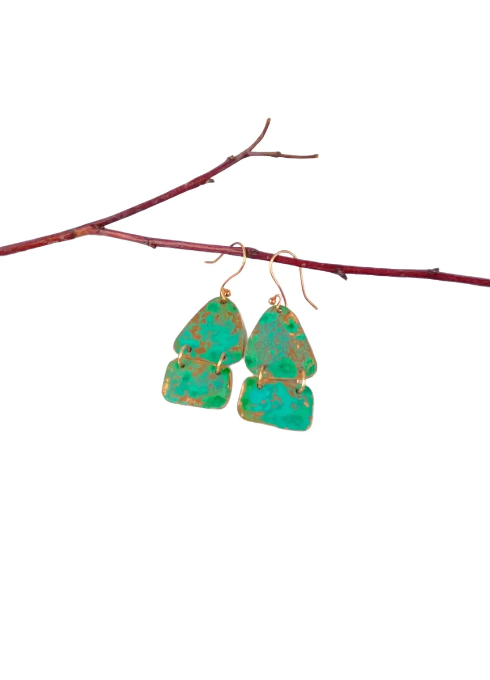 Recycled copper earrings