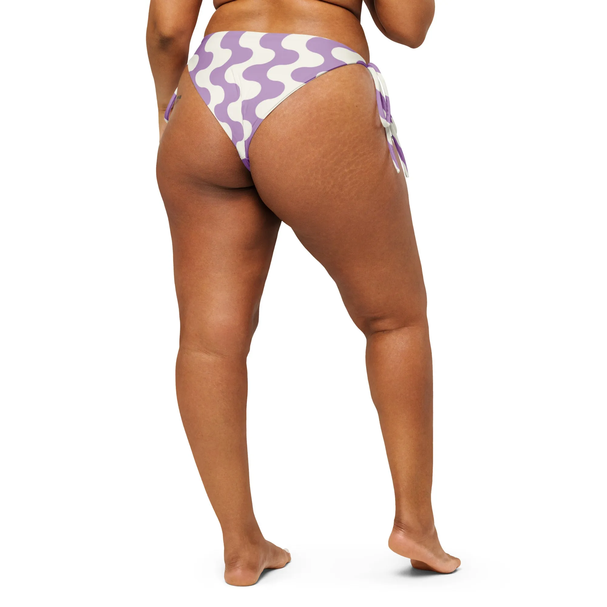 Recycled String Bikini Bottom - Lines