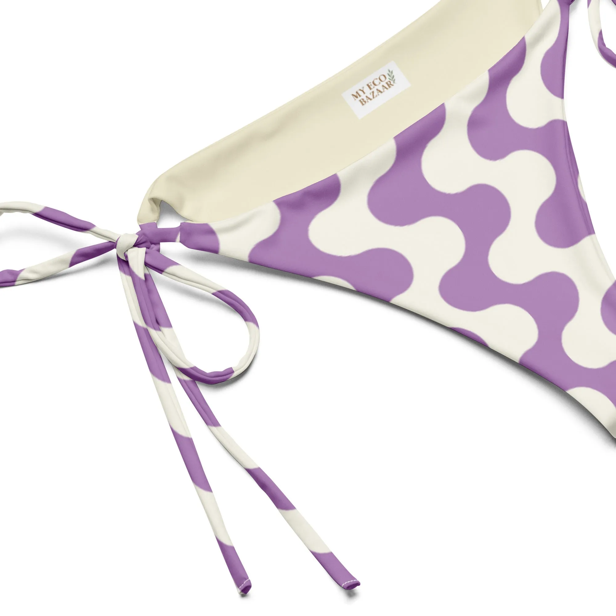 Recycled String Bikini Bottom - Lines