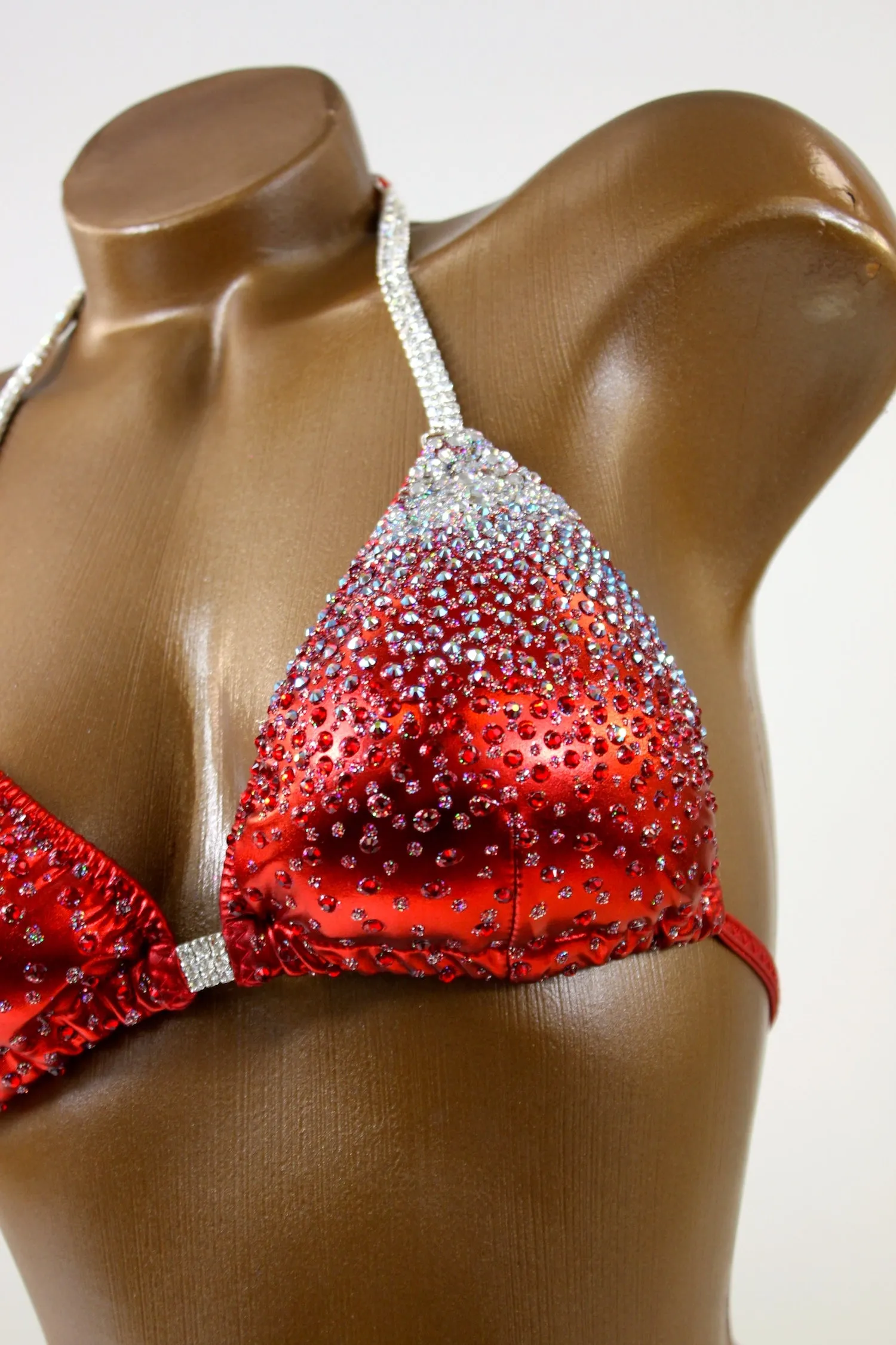 Red Metallic Ombre Bikini Suit