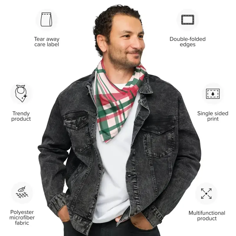 Red Striped Bandana Trendy Fashion Statement