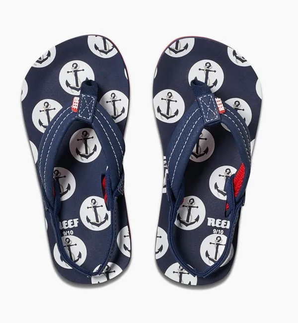 Reef Boys Little Ahi Flip Flops  - Anchors