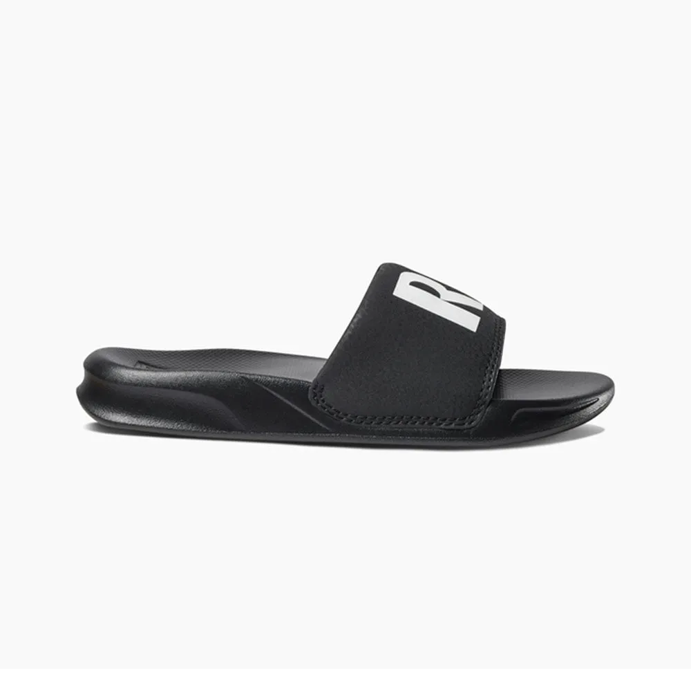 Reef Kids One Slide Sandals  - Black/White