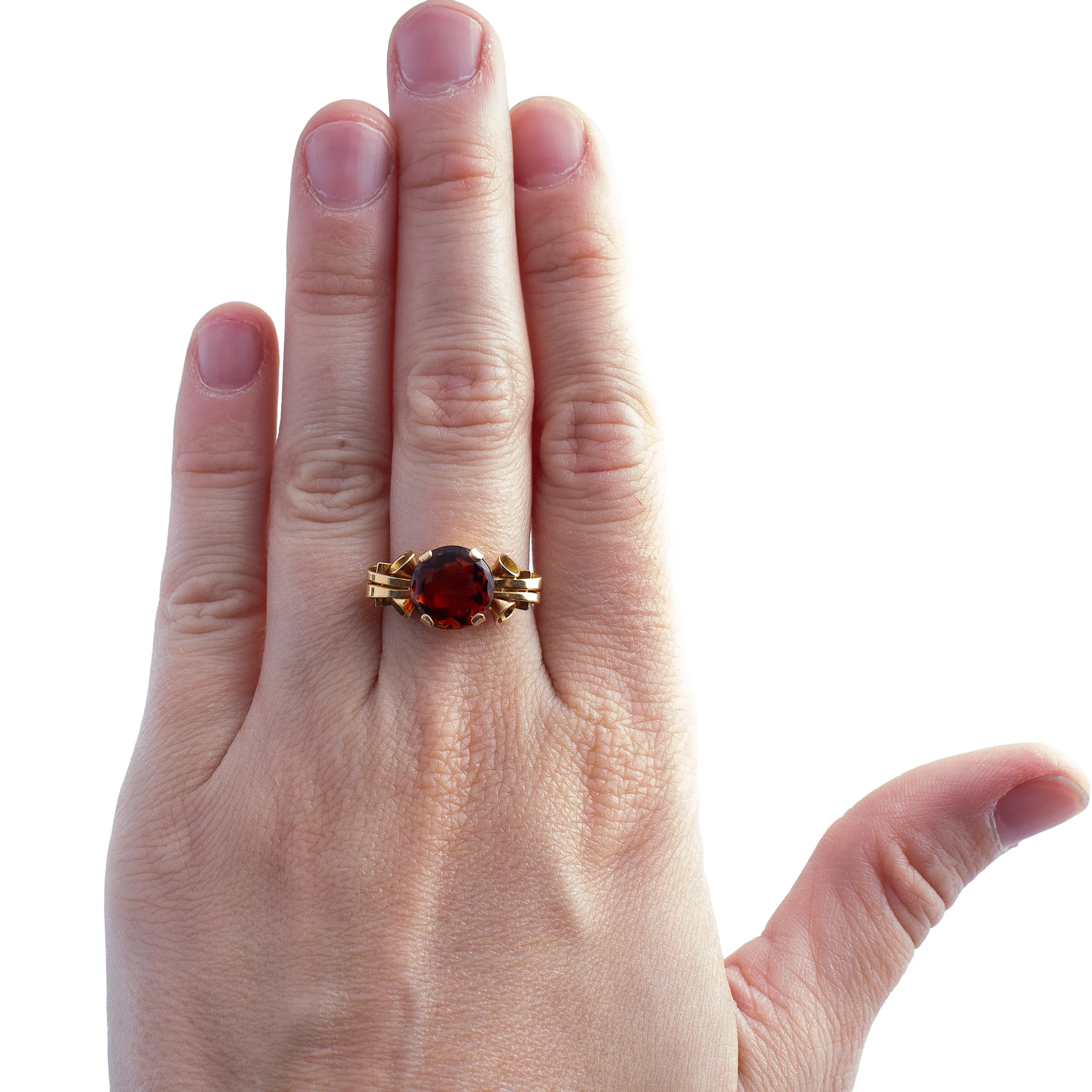 Ribbon Curl Orange Topaz Ring
