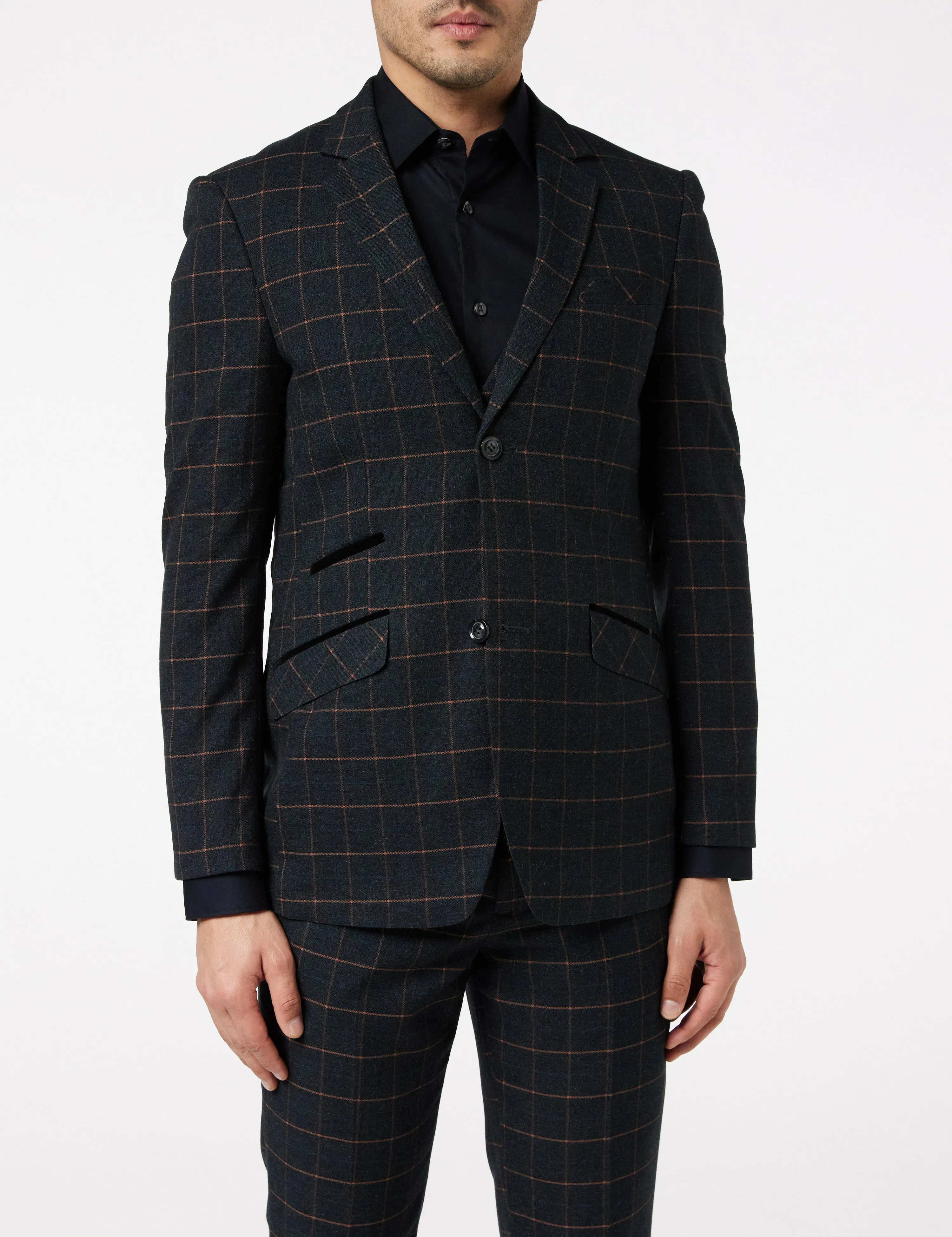 Roger - Orange Check on Black Suit