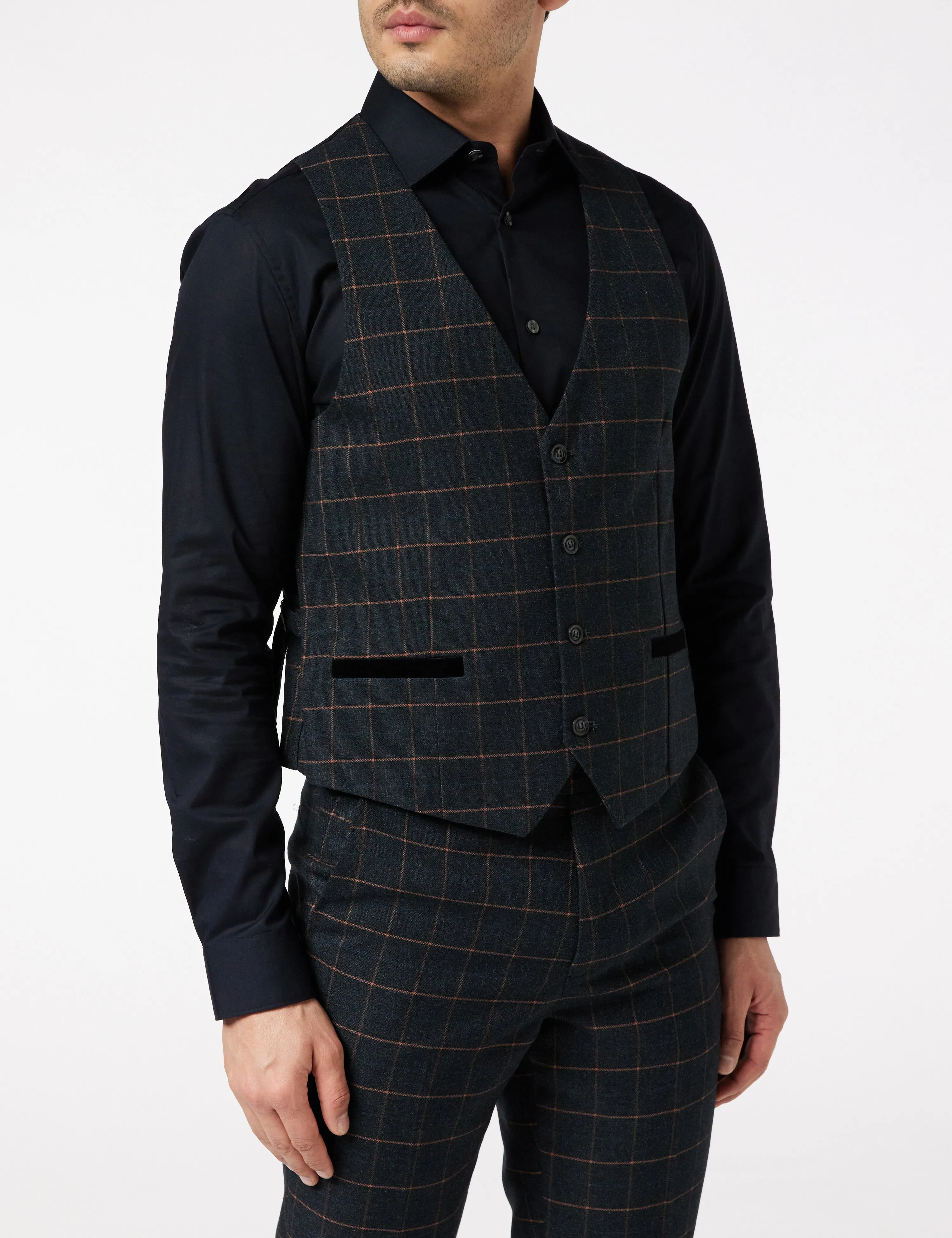 Roger - Orange Check on Black Suit