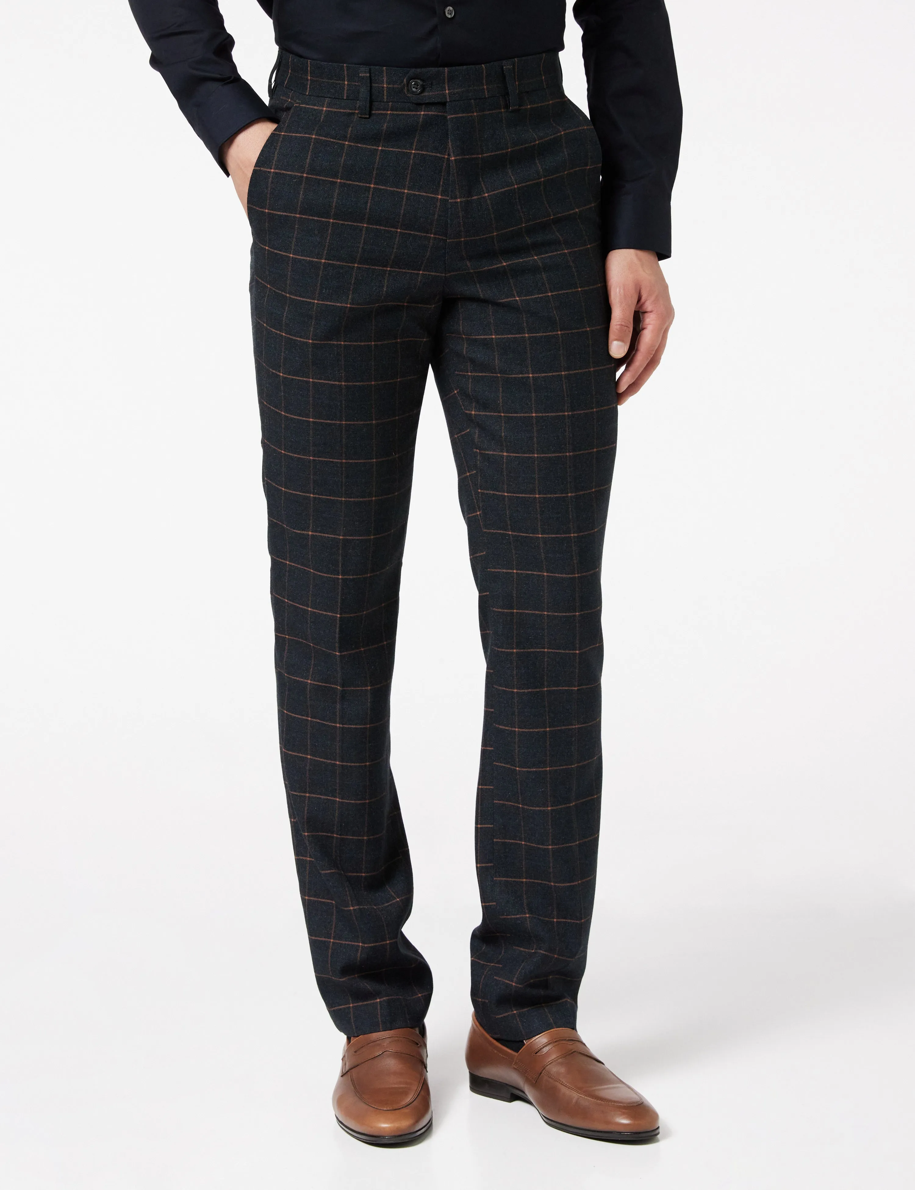 Roger - Orange Check on Black Suit
