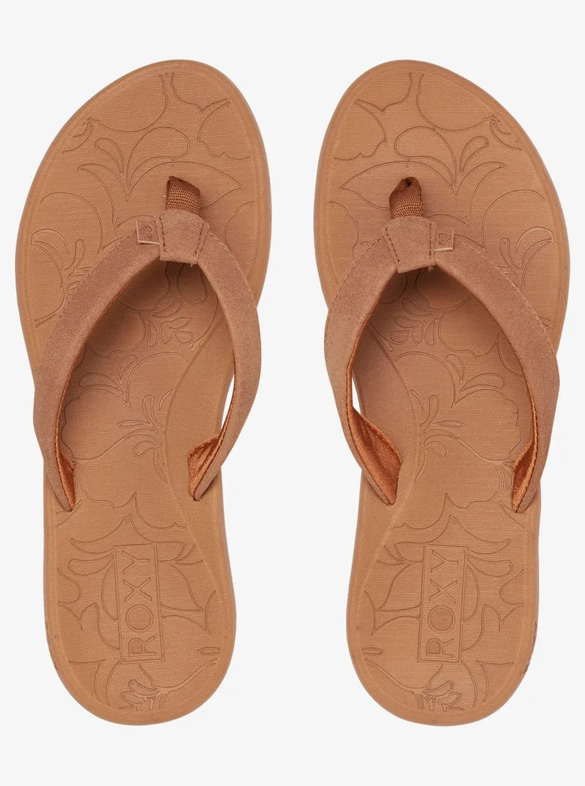 Roxy Womens Vickie Flip-Flops - Tan
